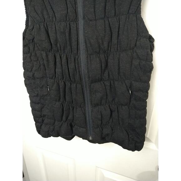 Sugarfly Girls L Hooded Vest Grey Zipper Front Puffed Zip Pockets casual layer - Picture 6 of 10